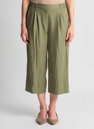 Pantalon trei sferturi croială dreaptă mărime normală verde GEVANA femeie