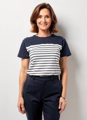 Tricou elasticitate mâneci scurte albastru GEVANA femeie