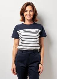 Tricou elasticitate mâneci scurte albastru GEVANA femeie