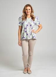 Tricou imprimeu fantezie mâneci scurte verde GEVANA femeie