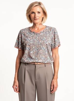 Tricou elasticitate mâneci scurte albastru GEVANA femeie