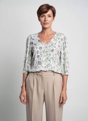 Top țesătură jersey mâneci lungi violet GEVANA femeie