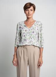 Top țesătură jersey mâneci lungi violet GEVANA femeie