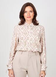 Cămașă imprimeu floral mâneci lungi roz GEVANA femeie