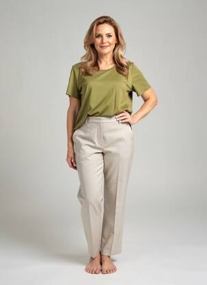 Tricou elasticitate mâneci scurte verde GEVANA femeie