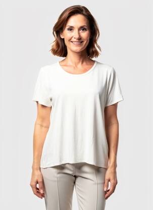 Tricou elasticitate mâneci scurte alb GEVANA femeie