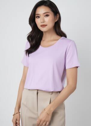 Tricou elasticitate mâneci scurte violet GEVANA femeie