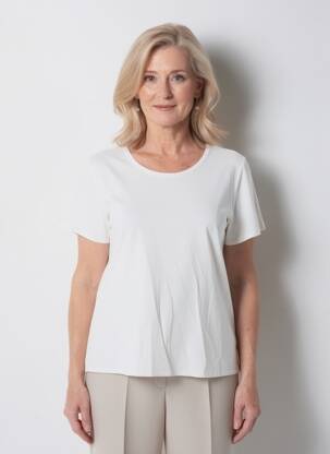 Tricou elasticitate mâneci scurte alb GEVANA femeie