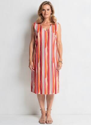 Rochie midi fără mâneci fără mâneci portocaliu GEVANA femeie