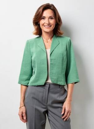 Jachete casual guler tip costum verde GEVANA femeie