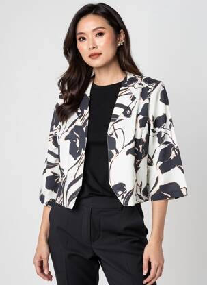 Jachete casual guler tip costum alb GEVANA femeie