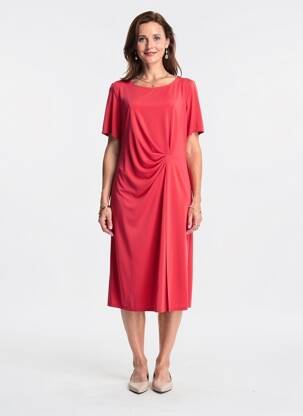 Rochie lungă mâneci scurte mâneci scurte roz GEVANA femeie