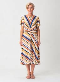 Rochie midi mâneci scurte mâneci scurte albastru GEVANA femeie