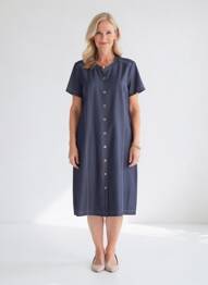Rochie midi mâneci scurte mâneci scurte albastru GEVANA femeie