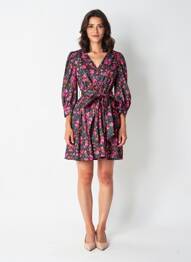 Rochie scurtă mâneci lungi mâneci lungi negru DAPHNEA femeie
