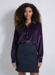 Cămașă croială dreaptă mâneci lungi violet KILKY femeie