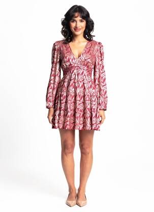 Rochie scurtă mâneci lungi mâneci lungi roșu MAJOLICA femeie
