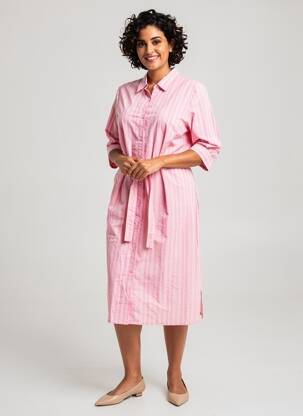 Rochie midi imprimeu fantezie mâneci lungi roz GEVANA femeie