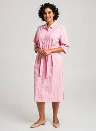 Rochie midi imprimeu fantezie mâneci lungi roz GEVANA femeie
