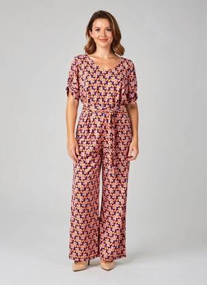 Salopetă-pantalon mâneci scurte mâneci scurte violet GEVANA femeie