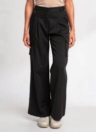 Pantalon cargo buzunare mărime normală negru ATELIER EVÈNE femeie