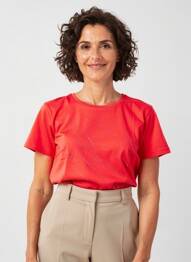 Tricou croială dreaptă mâneci scurte roșu GEVANA femeie