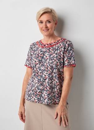 Tricou elasticitate mâneci scurte albastru GEVANA femeie