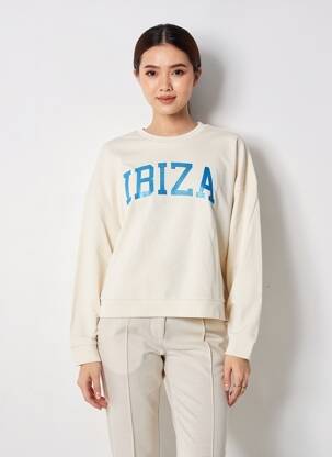 Hanorac serigrafie mâneci lungi bej VERO MODA femeie