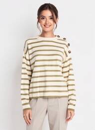 Pulover guler rotund mâneci lungi verde VERO MODA femeie