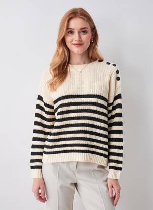 Pulover guler rotund mâneci lungi bej VERO MODA femeie