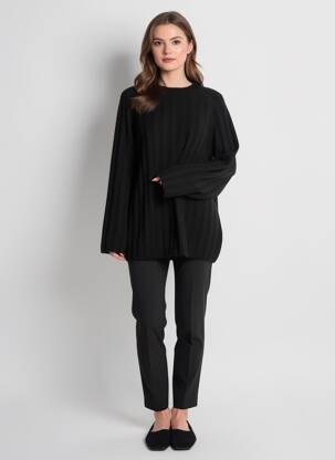 Pulover croială dreaptă mâneci lungi negru B.YOUNG femeie