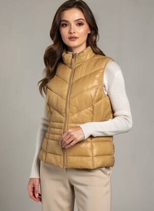 Geacă matlasată buzunare fără glugă maro VERO MODA femeie