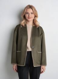 Palton scurt croială dreaptă fără glugă verde VERO MODA femeie