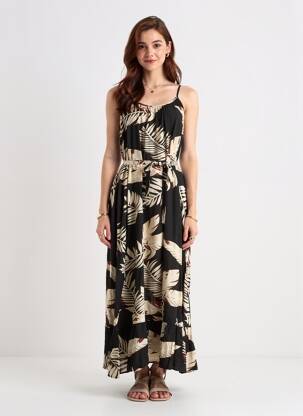Rochie lungă mâneci cu bretele ajustabile bretele subțiri negru VERO MODA femeie