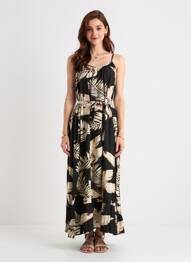 Rochie lungă mâneci cu bretele ajustabile bretele subțiri negru VERO MODA femeie