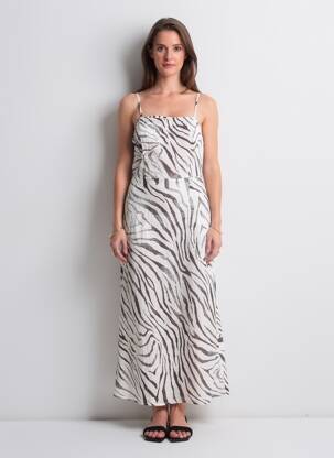 Rochie lungă mâneci cu bretele ajustabile bretele subțiri alb VERO MODA femeie