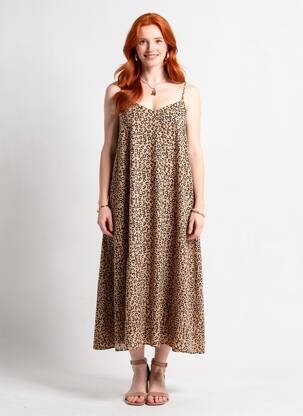 Rochie midi bretele subțiri maro VERO MODA femeie