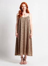 Rochie midi bretele subțiri maro VERO MODA femeie
