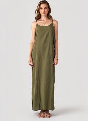 Rochie lungă croială fluidă bretele subțiri verde VERO MODA femeie