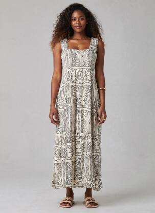Rochie lungă țesătură poplin fără mâneci bej VERO MODA femeie