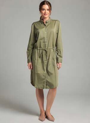 Rochie midi mâneci lungi mâneci lungi verde B.YOUNG femeie