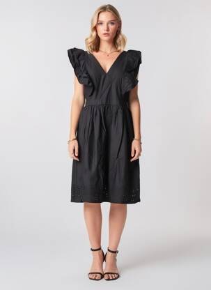 Rochie midi mâneci scurte mâneci scurte negru VERO MODA femeie