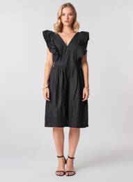 Rochie midi mâneci scurte mâneci scurte negru VERO MODA femeie