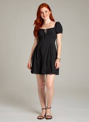 Rochie scurtă mâneci scurte mâneci scurte negru VERO MODA femeie
