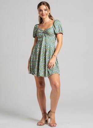 Rochie scurtă mâneci scurte mâneci scurte verde VERO MODA femeie