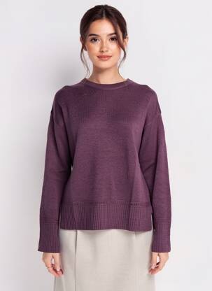 Pulover croială dreaptă mâneci lungi violet TIFFOSI femeie