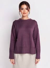 Pulover guler rotund mâneci lungi violet TIFFOSI femeie