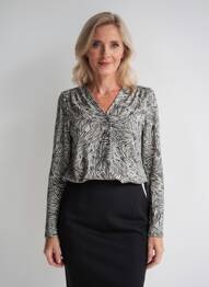 Bluză mâneci lungi mâneci lungi negru JULIE GUERLANDE femeie