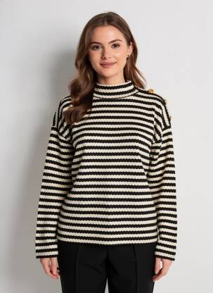 Pulover croială dreaptă mâneci lungi negru TIFFOSI femeie