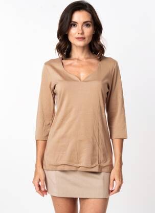 Tricou mâneci 3/4 mâneci 3/4 maro STREET ONE femeie